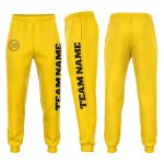 Custom Gold Black Jogger Sweatpants Fleece for Men and Women Custom Gold Black Fleece Jogger Sweatpants