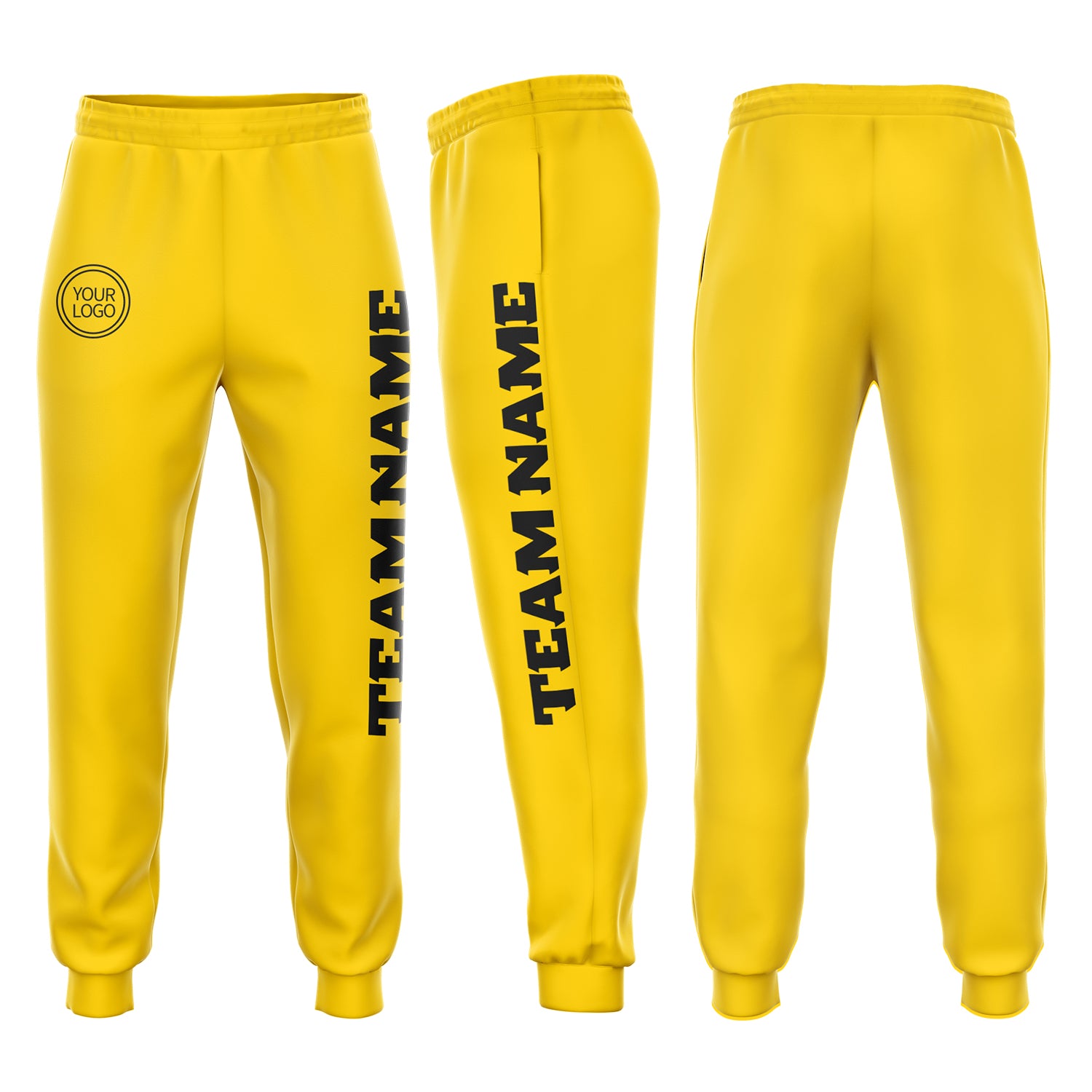 Custom Gold Black Jogger Sweatpants Fleece for Men and Women Custom Gold Black Fleece Jogger Sweatpants