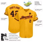 Custom Gold Black Orange Baseball Jersey - Authentic Team Apparel for Ultimate Fan Experience Custom Gold Black-Orange Authentic