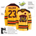 Custom Gold Black Red Hockey Jersey - Personalized Team Apparel for Fans and Players Custom Gold Black-Red Hockey Jersey