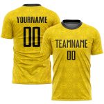 Custom Gold and Black Soccer Uniform Jersey, Stylish Sublimation Design, Style 1899 Custom Gold Black Sublimation Soccer