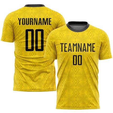 Custom Gold and Black Soccer Uniform Jersey, Stylish Sublimation Design, Style 1899 Custom Gold Black Sublimation Soccer