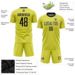Custom Sublimation Soccer Jersey Black Gold Style 4624 - Personalized Team Uniform Custom Gold Black Sublimation Soccer Uniform