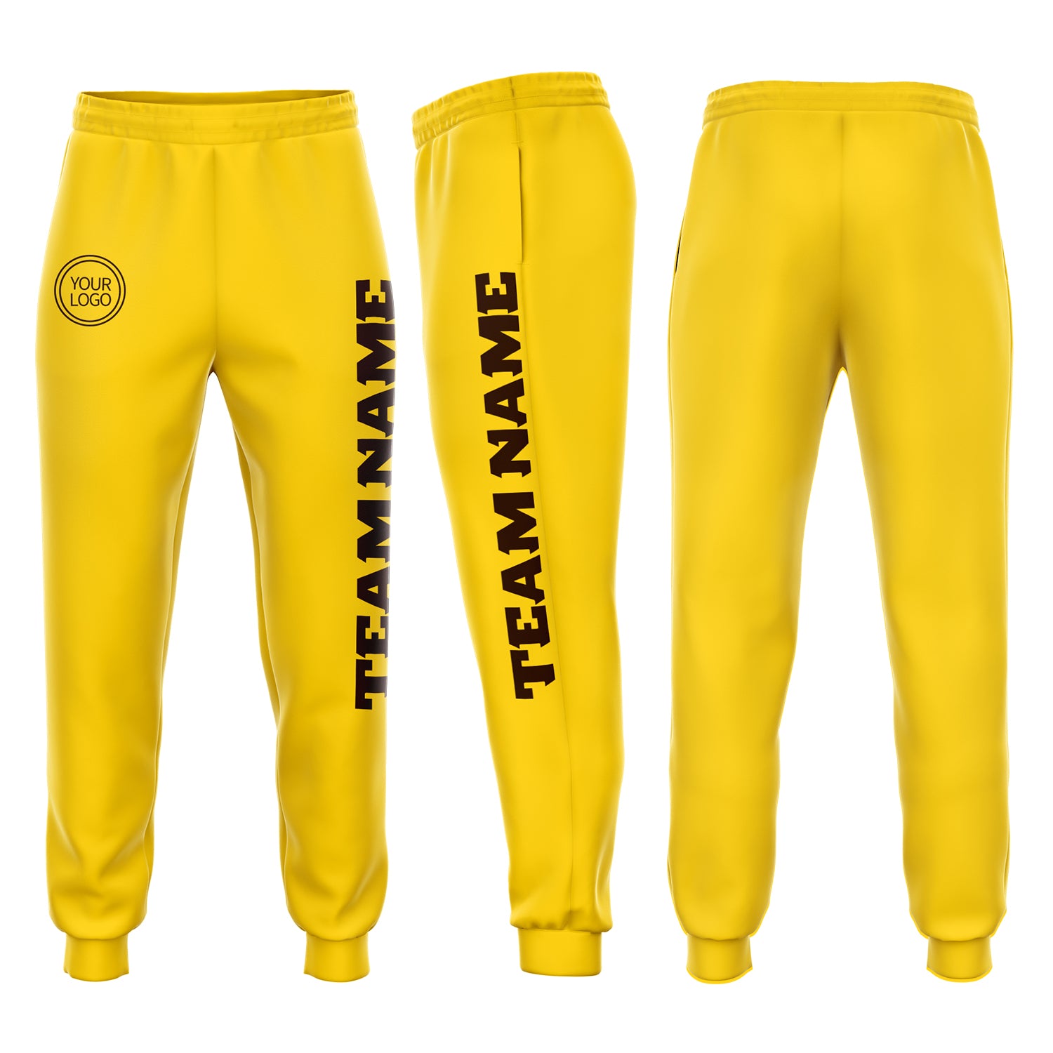 Custom Gold Brown Fleece Jogger Sweatpants Gold Brown Fleece Jogger Sweatpants for Men and Women - Customizable Comfortable Athletic Wear Custom Gold Brown Fleece Jogger
