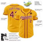Custom Crimson-White Gold Baseball Jersey - Authentic Sports Apparel Custom Gold Crimson-White Authentic Baseball Jersey