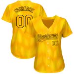 Custom Gold-Black 3D Pattern Baseball Jersey - Authentic Design for Sports Fans Custom Gold Gold-Black 3D Pattern Design