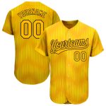 Custom Gold-Black 3D Pattern Baseball Jersey - Authentic Design for Sports Fans Custom Gold Gold-Black 3D Pattern Design