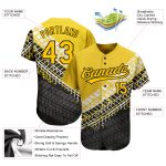 Custom Gold Black 3D Pattern Baseball Jersey - Authentic Style 8179 Custom Gold Gold-Black 3D Pattern Design Authentic Baseball