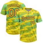 Custom Gold Black Light Blue Unisex Two-Button Softball Jersey Custom Gold Gold Black-Light Blue Two-Button Unisex Softball