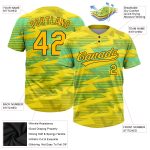 Custom Gold Black Light Blue Unisex Two-Button Softball Jersey Custom Gold Gold Black-Light Blue Two-Button Unisex Softball