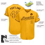 Custom Gold-Brown Authentic Baseball Jersey - Personalized Mens Sportswear Custom Gold Gold-Brown Authentic Baseball Jersey