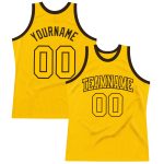 Authentic Gold-Brown Custom Basketball Jersey - Throwback Style Jersey Custom Gold Gold-Brown Authentic Throwback Basketball