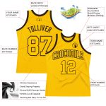 Authentic Gold-Brown Custom Basketball Jersey - Throwback Style Jersey Custom Gold Gold-Brown Authentic Throwback Basketball