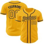 Custom Gold and Navy Authentic Baseball Jersey - Personalized Team Apparel Custom Gold Gold-Navy Authentic Baseball Jersey