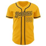 Custom Gold and Navy Authentic Baseball Jersey - Personalized Team Apparel Custom Gold Gold-Navy Authentic Baseball Jersey