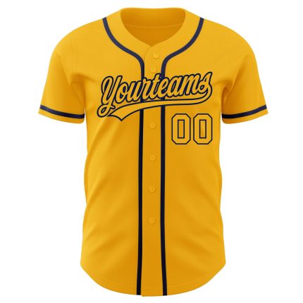 Custom Gold and Navy Authentic Baseball Jersey - Personalized Team Apparel Custom Gold Gold-Navy Authentic Baseball Jersey