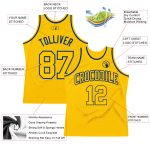 Custom Gold Royal Basketball Jersey - Authentic Throwback Style Jersey Custom Gold Gold-Royal Authentic Throwback Basketball