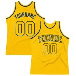 Custom Gold Royal Basketball Jersey - Authentic Throwback Style Jersey Custom Gold Gold-Royal Authentic Throwback Basketball
