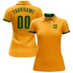 Custom Gold Green Golf Polo Shirt - Performance Activewear for Men Custom Gold Green Performance Golf Polo Shirt
