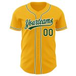 Authentic Custom Gold Green White Baseball Jersey Custom Gold Green-White Authentic Baseball Jersey