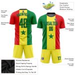 Senegalese Flag Soccer Jersey Custom Gold Kelly Green Red-Black Sublimation Uniform Custom Gold Kelly Green Red-Black Sublimation