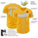 Custom Gold Light Blue White Baseball Jersey - Authentic Style 9245 Custom Gold Light Blue-White Authentic Baseball Jersey