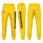 Custom Gold Navy Fleece Jogger Sweatpants for Men - Comfortable Activewear Pants Custom Gold Navy Fleece Jogger Sweatpants
