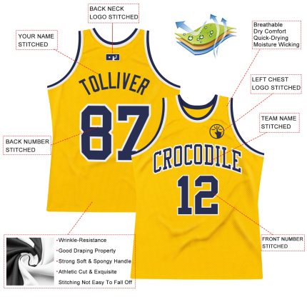 Custom Gold Navy White Basketball Jersey Authentic Throwback Style Custom Gold Navy-White Authentic Throwback Basketball