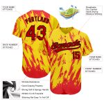 Custom Gold Red Black 3D Pattern Baseball Jersey - Authentic Design Sports Apparel Custom Gold Red-Black 3D Pattern Design