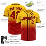 Authentic Custom Gold Red-Black Fade Fashion Baseball Jersey Custom Gold Red-Black Authentic Fade Fashion Baseball Jersey