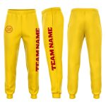 Custom Gold Red Fleece Jogger Pants for Men and Women - Comfortable Sweatpants Custom Gold Red Fleece Jogger Sweatpants