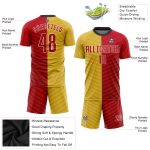 Custom Gold Red White Soccer Uniform Jersey - Sublimation Sports Apparel Custom Gold Red-White Sublimation Soccer Uniform
