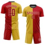 Custom Gold Red White Soccer Jersey Sublimation Style 7034 - Personalized Uniform for Teams Custom Gold Red-White Sublimation