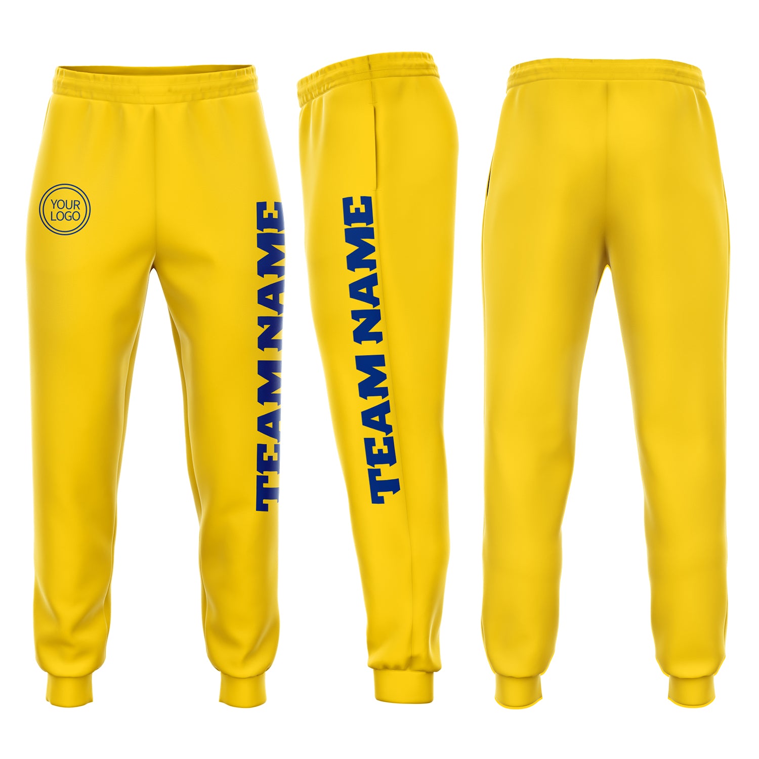 Custom Gold Royal Fleece Joggers for Men and Women - Comfortable Sweatpants Custom Gold Royal Fleece Jogger Sweatpants