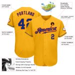 Custom Gold Royal-Orange Baseball Jersey - Authentic Team Sportswear Custom Gold Royal-Orange Authentic Baseball Jersey