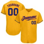Custom Gold Royal-Orange Baseball Jersey - Authentic Team Sportswear Custom Gold Royal-Orange Authentic Baseball Jersey