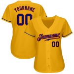 Custom Gold Royal-Orange Baseball Jersey - Authentic Team Sportswear Custom Gold Royal-Orange Authentic Baseball Jersey