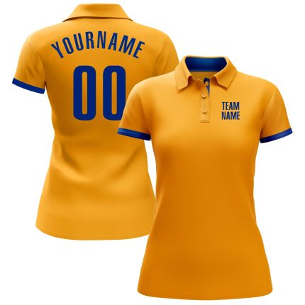 Custom Gold Performance Golf Polo Shirt - Royal Design for Men Custom Gold Royal Performance Golf Polo Shirt