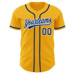 Custom Gold Royal-White Baseball Jersey - Authentic MLB Style Sports Apparel Custom Gold Royal-White Authentic Baseball Jersey