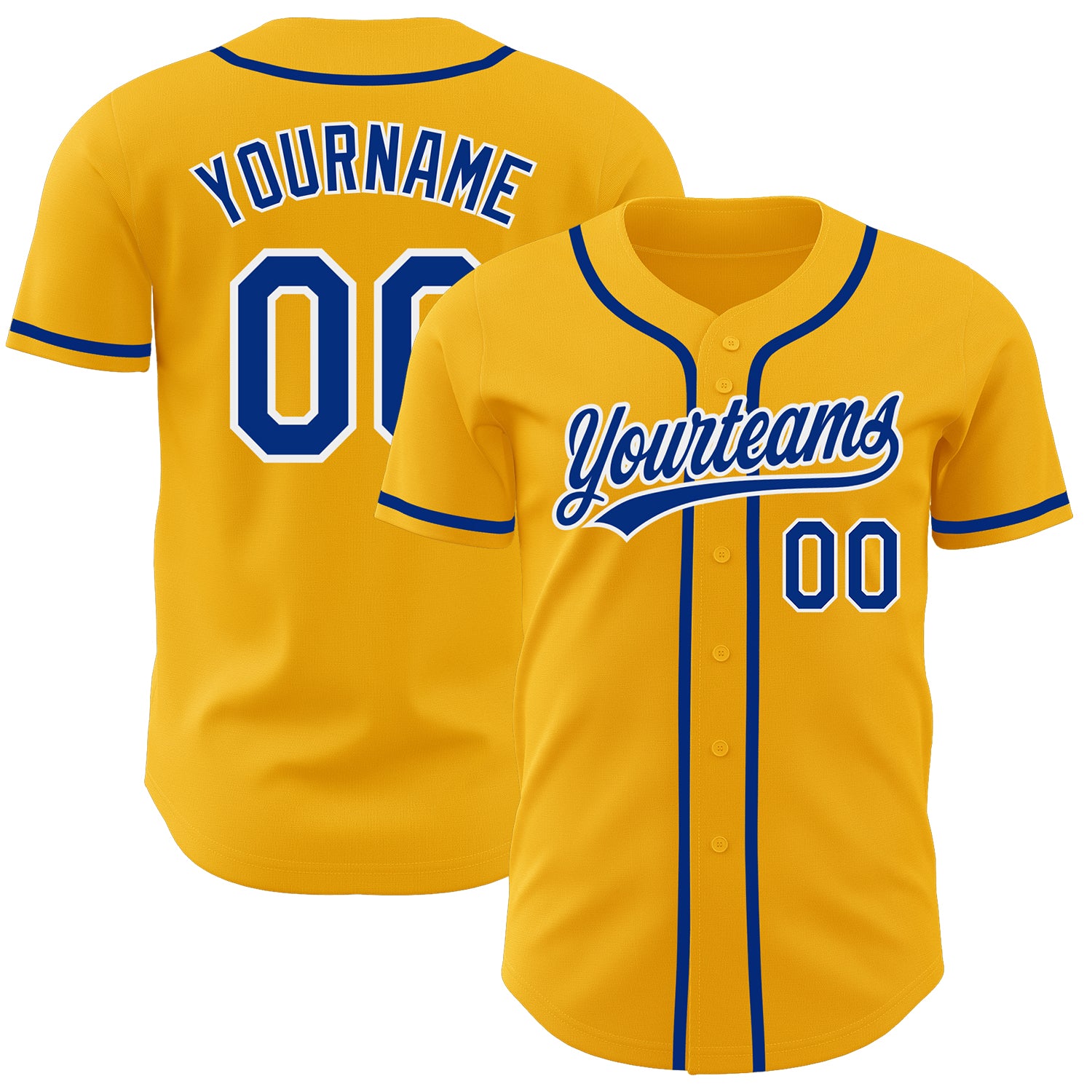 Custom Gold Royal-White Authentic Baseball Jersey Custom Gold Royal-White Baseball Jersey - Authentic MLB Style Sports Apparel Custom Gold Royal-White Authentic Baseball Jersey