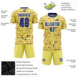 Custom Gold Royal-White Soccer Jersey Sublimation Away Uniform for Teams Custom Gold Royal-White Away Sublimation Soccer