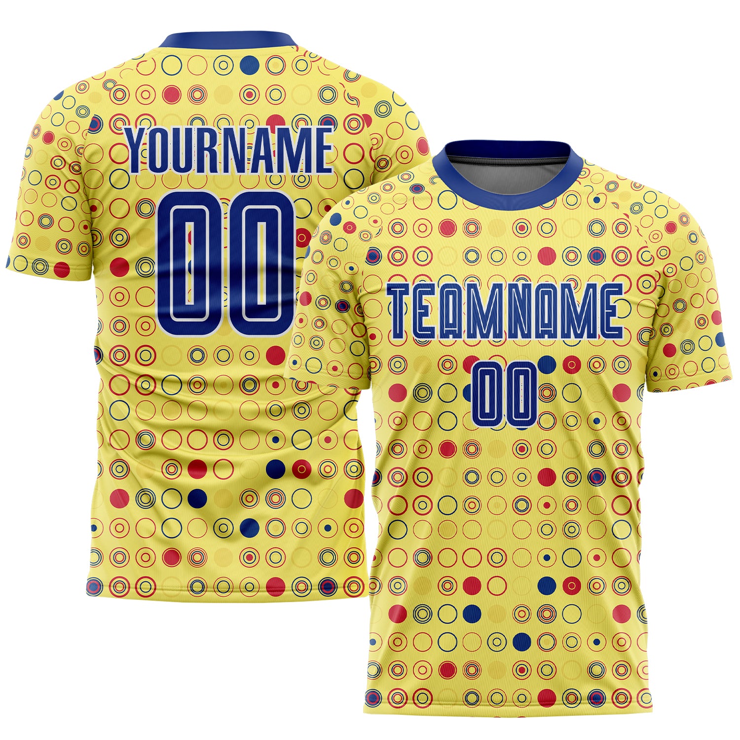 Custom Gold Royal-White Away Sublimation Soccer Uniform Jersey Custom Gold Royal-White Soccer Jersey Sublimation Away Uniform for Teams Custom Gold Royal-White Away Sublimation Soccer