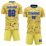 Custom Gold Royal-White Soccer Jersey Sublimation Away Uniform for Teams Custom Gold Royal-White Away Sublimation Soccer