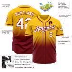 Custom Gold White-Crimson Fade Fashion Baseball Jersey - Authentic Baseball Fan Gear Custom Gold White-Crimson Authentic