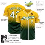 Custom Gold White Green Fade Fashion Baseball Jersey - Authentic Design Custom Gold White-Green Authentic Fade Fashion Baseball