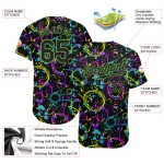 Black-Neon Green Custom Graffiti 3D Splatter Baseball Jersey - Authentic Design Custom Graffiti Pattern Black-Neon Green