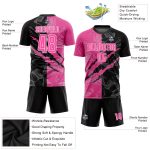 Custom Pink Black White Graffiti Pattern Soccer Jersey Sublimation Uniform Custom Graffiti Pattern Pink Black-White Sublimation