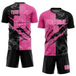 Custom Pink Black White Graffiti Pattern Soccer Jersey Sublimation Uniform Custom Graffiti Pattern Pink Black-White Sublimation