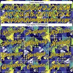 Royal-Gold Custom Graffiti Pattern 3D Geometric Triangle Dots Performance T-Shirt Custom Graffiti Pattern Royal-Gold 3D Creative