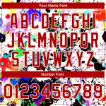 Custom Graffiti Pattern 3D Bomber Jacket for Men - Royal Red Splashes Varsity Full-Snap Letterman Jacket Custom Graffiti